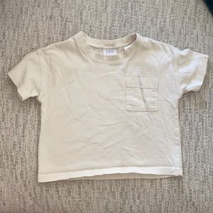 Zara 9-12m cream t shirt with pocket